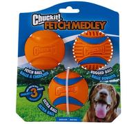 Chuckit Fetch Dog High Bounce Ball Medley All Orange 3 Pack Easy Grip & Throw