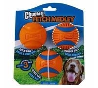 Chuckit Fetch Medley (3Pk) Interactive Dog/ Puppy Ultra, Rugged Play Balls