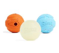Chuckit! Fetch Medley Assorted Dog Balls - Interactive Rubber Dog Toys, Whistler, Max Glow, Bounce, Compatible with Launcher, Medium, 6.5 cm (Pack of 3)