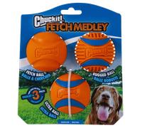 CHUCKIT! Fetch Medley Assorted Medium (3Pk) 6.5cm