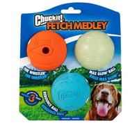 Chuckit Fetch Medley Assorted Medium (3Pk) 6.5cm