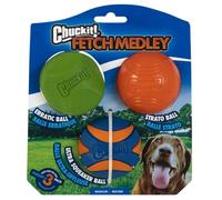 ChuckIt! Fetch Medley Gen 2 Rubber Dog Balls, Strato, Erratic, Ultra Squeaker Balls for Dogs, Durable High Bounce Launcher Compatible Dog Toy, Medium,