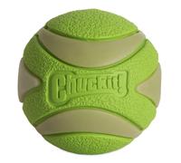 Max Glow Ultra Squeaker Ball Dog Toy, Durable High Bounce Floating Rubber Squeaky Dog Ball, Rechargeable Glow In The Dark Launcher Compatible Toy For