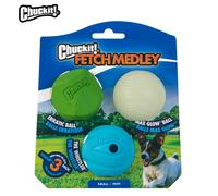 CHUCKIT MEDLEY GEN 1 RUBBER DOG TOY BALLS HIGH BOUNCE SMALL DOGS 3 PACK