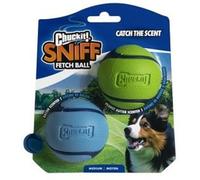 Chuckit Snif Ball Dog Toy Durable High Bounce Bacon And Peanut Butter Scented Rubber Dog Ball Fetch Toy Medium 2 Pack