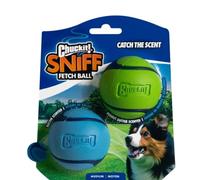 Chuckit! Sniff Duo- Peanut Butter & Bacon Scented Dog Fetch Balls, Durable Rubber Interactive Toy, Compatible with Launcher, Medium (Pack of 2)