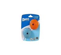 ChuckIt! The Whistler Ball, Durable High Bounce Rubber Dog Ball, Launcher Compatible, Orange & Blue, Medium, 2 Pack