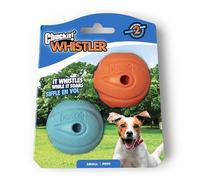 Chuckit! The Whistler Ball Durable Rubber Dog Toy, Small, 5 cm (1-Pack) | Whistles When Thrown, High-Visibility Blue or Orange, Easy to Clean, Strong Rubber, Compatible with Launchers, For Small Dogs