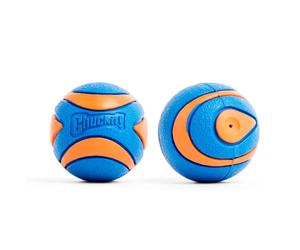 ChuckIt! Ultra Squeaker Ball Dog Toy, Durable High Bounce Floating Rubber Squeaky Dog Ball, Launcher Compatible Toy For Dogs, 2 Pack, Small