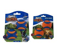 ChuckIt! Ultra Squeaker Dog Ball - Durable Rubber Dog Toy for Fetch and Playtime, Compatible with Launcher, Small & Medium (Pack of 4)