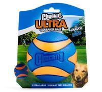 Chuckit! Ultra Squeaker Rubber Dog Ball, Extra-Large, 8.9 cm (1-Pack) | Squeaky Dog Toy, Durable Rubber, High Bounce, Floats on Water, Compatible with Launchers, Encourages Active Play