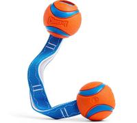 Chuckit! Ultra Tug Duo Dog Toy With Two Rubber Balls Tug Of War Interactive Fetch Toy for Dogs, Medium