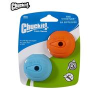 CHUCKIT WHISTLER BALL DURABLE DOG TOY HIGH BOUNCE FLOATS RUBBER BALL SMALL 2 PK