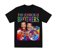 Chuckle Brothers Homage T Shirt Mens T-Shirt Tee Funny Tshirt VTG 90s Top Black(X-Large)