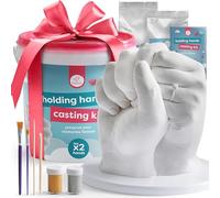 Chuckle Mother's Day Holding Hands Casting Kit - DIY Plaster Statue Hand Mould with Display Base & Paints - Unique Keepsake Gift for Mum, Wife, Parents or Couples