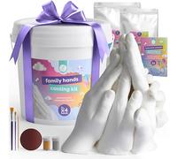 Chuckle XL 3D Family Hand Casting Kit for 4 Hands (8.5 Litre) - Huge DIY Memory Sculpture Family Plaster Moulding Set for Parents Birthday, Children and Multi-Generational Keepsakes