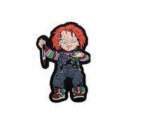 Chucky and Tiffany Horror Halloween PVC Morale Patch Set, Glow in the Dark, Tactical Hook Backing Badges (Color-a)
