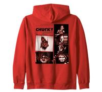 Chucky Blood Red Frames Creepy Doll Close Up Collage Zip Hoodie