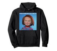 Chucky Calm Down Meme Front And Back Pullover Hoodie