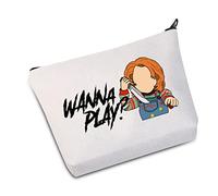 Chucky Cosmetic Make up Bag Wanna Play Makeup Zipper Pouch Bag for Horror Movie Lover Chucky Fans Gifts (Wanna Play -Bag EU)
