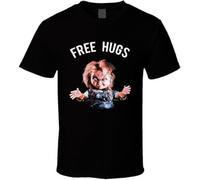 Chucky Free Hugs Childs Play Horror Movie Fan T Shirt BlackLarge