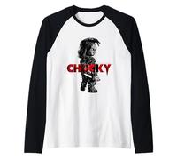 Chucky Halloween Design Terrifying Presence Raglan Baseball Tee