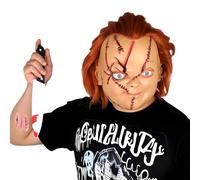 Chucky Mask Creepy Chucky Full Head Mask Realistic Halloween Cosplay Scream Killers Costume Props for Adults Kids