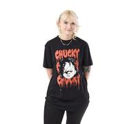 Chucky Unisex Black Short-Sleeved Graphic Tee | Horror Movie Doll Print T-Shirt | Cult Classic Chuckie Design | Retro Vintage Style Top for Men & Women | Halloween Costume Apparel Fans Gift