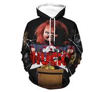 Chuckys Hoodie 3D Printed Graphic Cosplay Costume Novelty Horror Movie Hoodies Pullover Sweatshirt for Mens, 2, XX-L