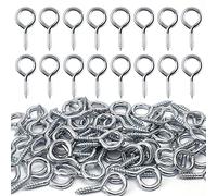 Chudian Screw Eyes, 60 Pcs 40mm Blue Zinc-Plated Eye Bolt Bolts for DIY Curtain, Cork Glass, Hanging Frames, Wooden Handles etc.