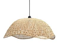 CHUERAK Chinese Bamboo Rattan Wicker Hanging Light Hand-Woven Natural Chandelier Rustic Handmade Light Fixtures 1 Light Bohemia Weaving Pendant Light for Kitchen Dining Room Bedroom Living Room