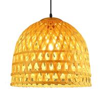CHUERAK Double-Layer Bamboo Woven Pendant Light Fixtures Boho Basket Rattan Pendant Lighting E26 Hand-Woven Wicker Chandeliers Farmhouse Vintage Rustic 11.8in No Bulb For Dining Room Bedroom Living Ro