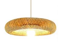 CHUERAK Hand-Woven Natural Wicker Rattan Lamp Rustic Farmhouse Bamboo Pendant Light 1 Light Boho Style Chandeliers Lighting Round Japanese Weaving Lantern E26 For Kitchen Dining Room Bedroom Living Ro