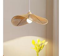 CHUERAK Japanese Retro Hanging Lights Lampshade Boho Style Handmade Chandeliers Wicker Bamboo Weaving Pendant Light E26 Rustic Farmhouse Rattan Light Fixture For Kitchen Dining Room Bedroom Living Roo