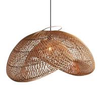 CHUERAK Japanese Retro Rattan Pendant Light Fixture Boho Style Handmade Hanging Lights Natural Wicker Bamboo Weaving Lampshade E26 Farmhouse Chandeliers for Kitchen Dining Room Bedroom Living Room