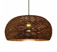 CHUERAK Southeast Asian Bamboo Pendant Light Handmade Woven Rattan Chandelier Bohemia Basket Lampshade Light Fixture E27 Farmhouse Wicker Hanging Light for Kitchen Dining Room Bedroom Living Room