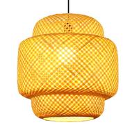 CHUERAK Southeast Asian Weaving Bamboo Lampshade Nordic Rattan Pendant Lighting Domed Shape Light Lantern Japanese Wicker Light Fixtures for Dining Living Bedroom Kitchen Farmhouse