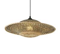 CHUERAK Two-Color Bamboo Weaving Chandelier Lampshade Natural Wicker Rattan Woven Lamps Bohemia Handwoven Pendant Light 1 Light Nordic Style Light Fixtures for Living Room Kitchen Farmhouse Bedroom