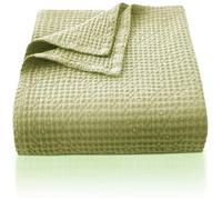CHUFFED 100% Cotton Waffle Blanket 270x230cm Soft Lightweight Throw Blanket for All Season- Perfect Blanket Layer for Couch Bed Sofa - Elegant Home Decoration - King Size-Avocado Green