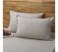 CHUFFED 100% French Linen Pillowcases Standard Size Set of 2 Linen Pillow Cases, Stone Washed Flax Pillow Shams with Zipper Closure - Breathable & Cooling for Hot Sleepers,20x26 Inches, Natural Linen