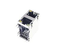 ChuFort Shielded RJ45 8P8C PCB Jack Right Angle Through Hole Network Connector(RJ45-8P8C-2x1P-L,5Pcs)