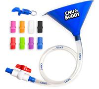 Chug Buddy Beer Bong - Beer Funnel with Valve - Drinking Funnel with Hose - Includes 4 Interchangeable Mouth Pieces - Extra Long 3Ft Tube - Ideal for College, Party, Drinking Games