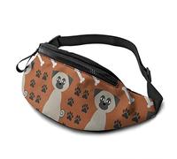 Chug The Pug Waist Bag with Adjustable Strap Hip Bum Bag for Man Women Outdoors Sports Running Gym Traveling