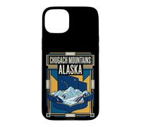 Chugach Mountains Alaska Flag Vintage Mountain Travel Art Case for iPhone 15 Plus