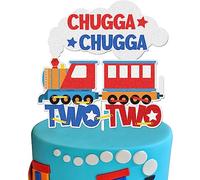 Chugga Chugga Two Two 2 Train Happy Birthday Cake Topper 2 Two Years Old 2nd Birthday Railroad Themed Party Supplies For Baby Boys Girls Kids