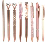 CHUGUIHAU Crown Flowing Sand Metal Ballpoint Pen Combination Set Office Stationery Student Supplies, Press Neutral Pen to Write Smooth and Stretchable Ballpoint Pen