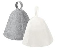 CHUJIANMORUI 2 Pack Felt Sauna Hat, Thick Heat Protection Cap for Steam Bath and Spa, Traditional Banya Accessories for Women and Men, Grey and White, 27.6" Circumference