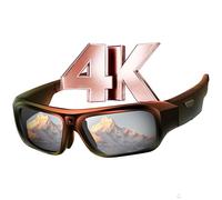 Chujianxi Mini Camera, Glasses with Camera 4K, Updated Portable Video Glasses for Outdoor and Travel, Sun Camera Glasses with UV Protection, Support Take Photo/Video, Black or dark brown