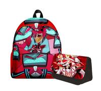 Chukamalilayi Anime Hazbin Hotel Backpack, Angel Dust/Alastor Cartoon Backpack Laptop Bag, 3D Printed Graffiti Anime Schoolbag for School, Travel, Sport (type12)