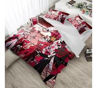 Chukamalilayi Hazbin Hotel Bedding Set, Vaggie/Angel Dust/Alastor Duvet Cover Set Super Soft Microfiber Bedding Quilt Cover with Pillowcases (type8, Single/135 * 200cm)